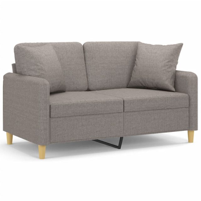 vidaXL Sofa, 2-Sitzer-Sofa mit Zierkissen Taupe 120 cm Stoff günstig online kaufen