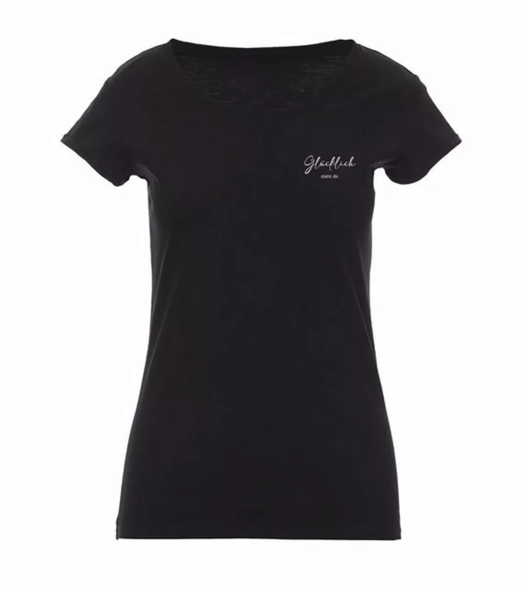 Baddery Print-Shirt Damen T-Shirt : Glücklich steht dir - Funshirts für Fra günstig online kaufen