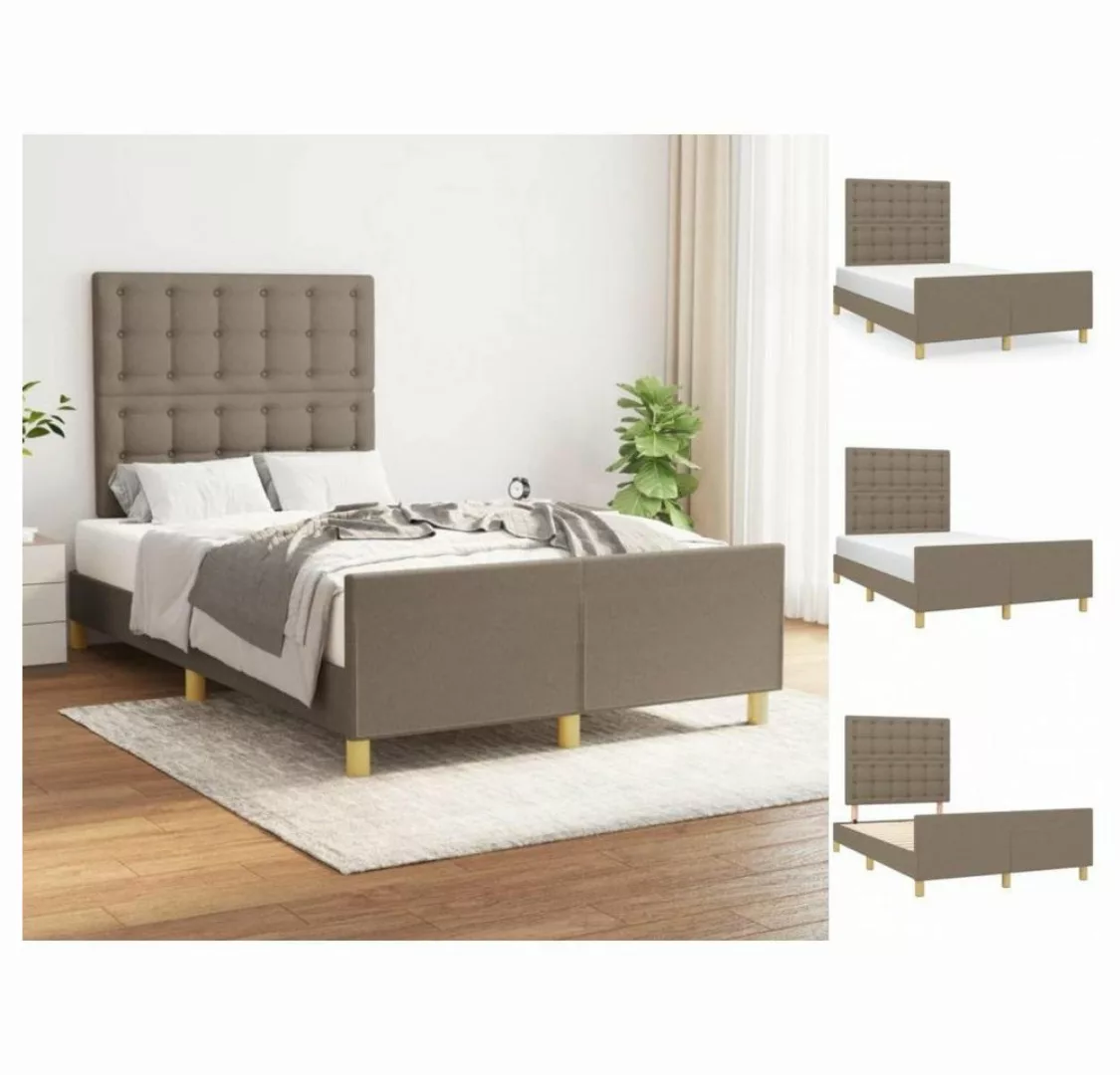 vidaXL Bettgestell Bettrahmen mit Kopfteil Taupe 120x200 cm Stoff Bett Bett günstig online kaufen