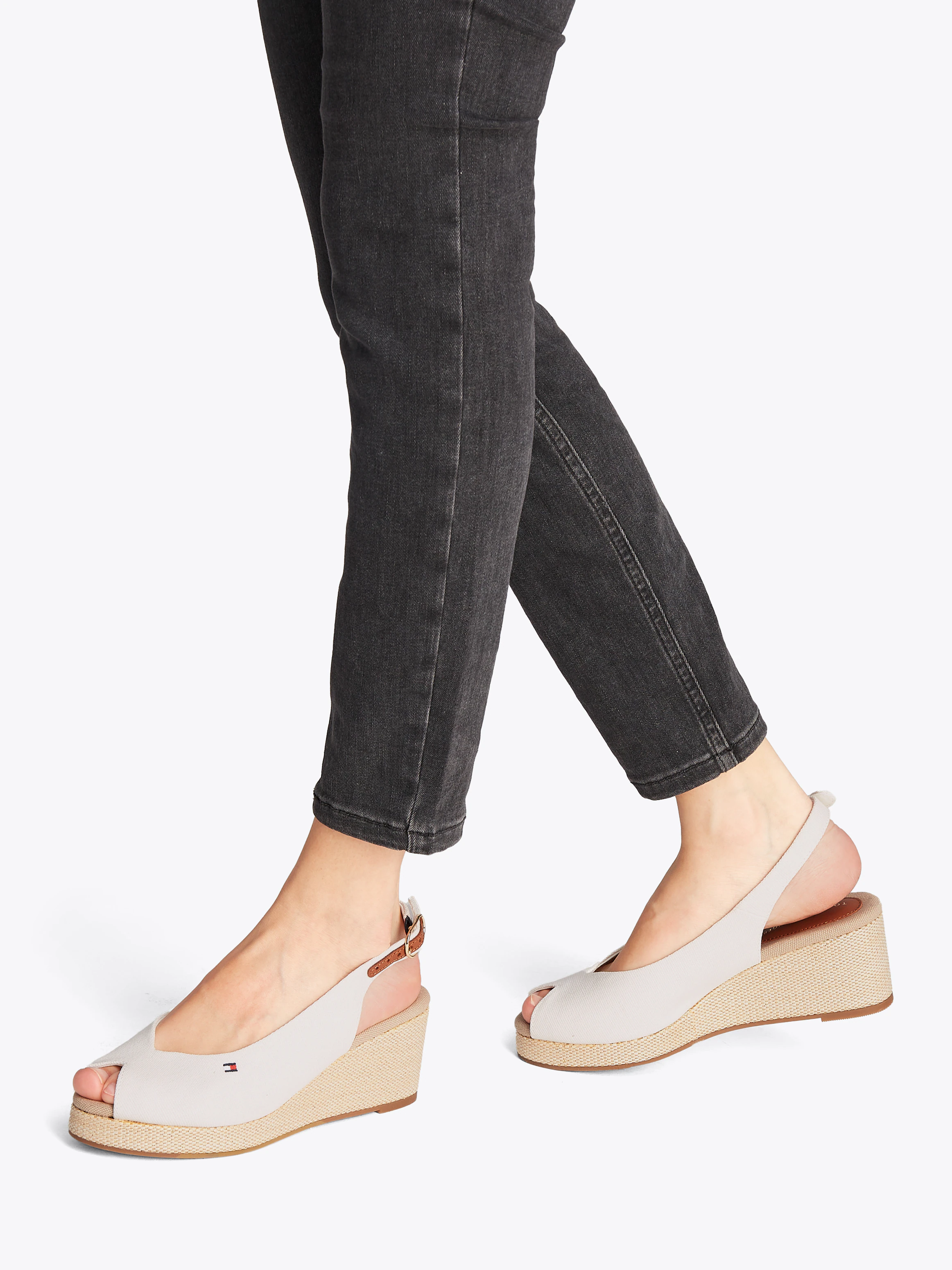 Tommy Hilfiger Keilsandalette "FLAG MID WEDGE ESPAD SLINGBACK", Plateau, So günstig online kaufen