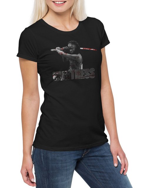 Urban Backwoods Print-Shirt Huntress Michonne Damen T-Shirt Beißer Zombie T günstig online kaufen