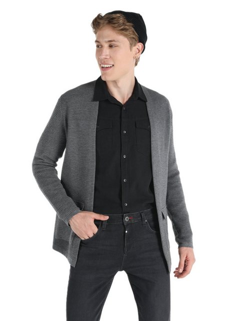 Colins Cardigan Schwarzer Herren-Cardigan mit normaler Passform und Taschen günstig online kaufen