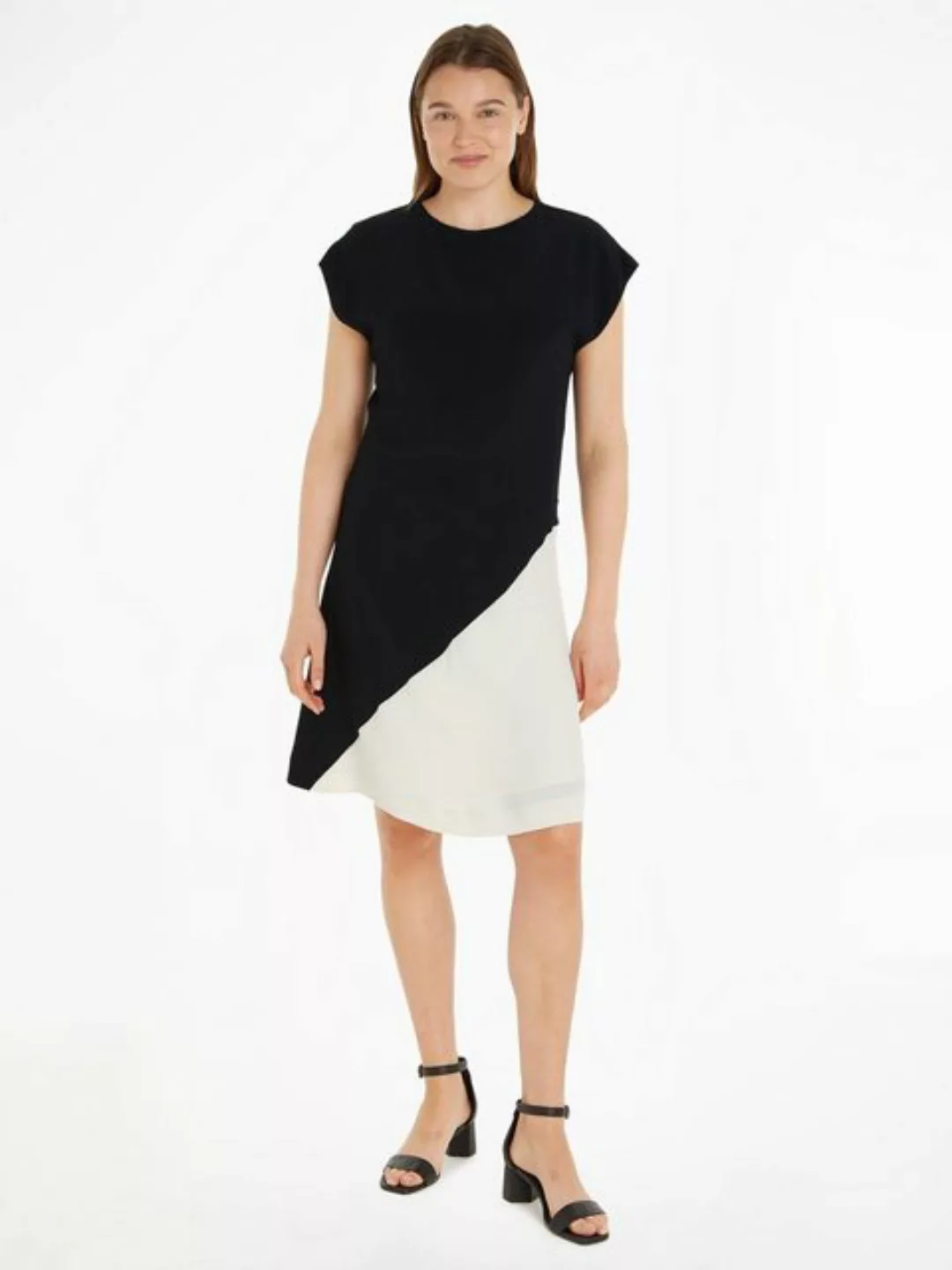 Tommy Hilfiger Blusenkleid "VISCOSE BLOCKED KNEE DRESS", mit Logopatch günstig online kaufen