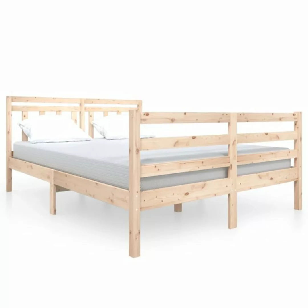 vidaXL Bettgestell Massivholzbett 140x190 cm Bett Bettrahmen Bettgestell günstig online kaufen