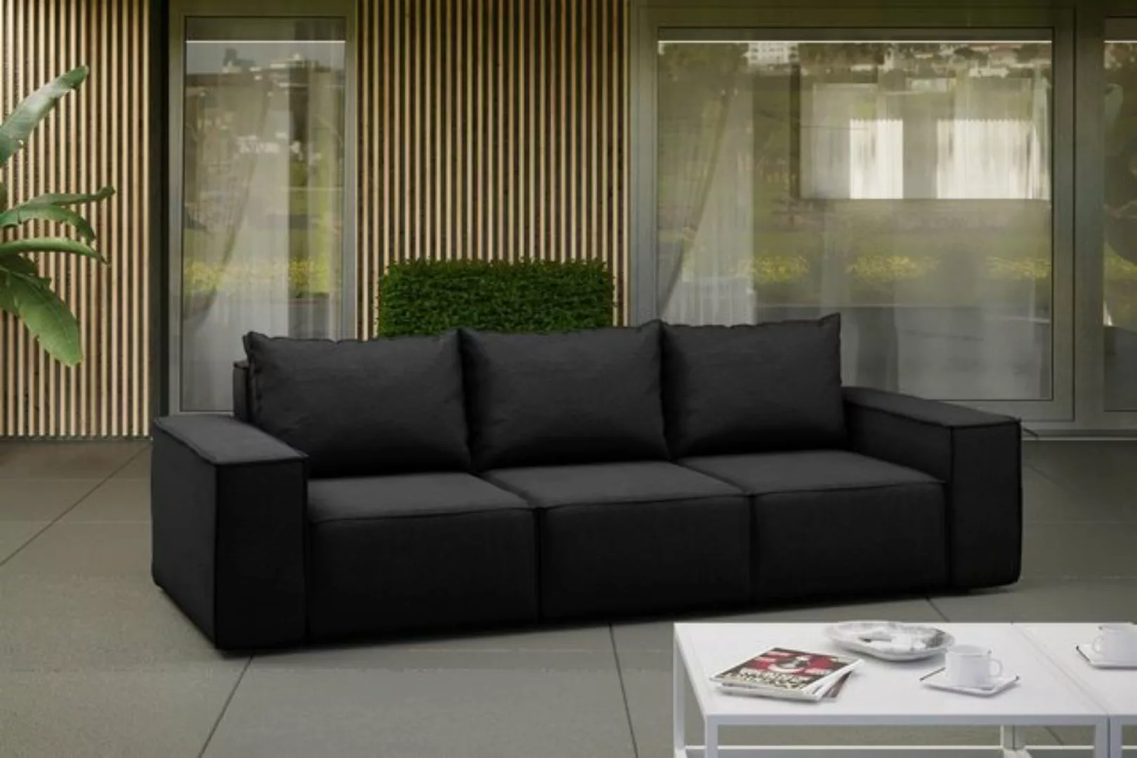 Fun Möbel Loungesofa Gartenmöbel Sofa 2-Sitzer GARDENT, wetterfester Stoff günstig online kaufen