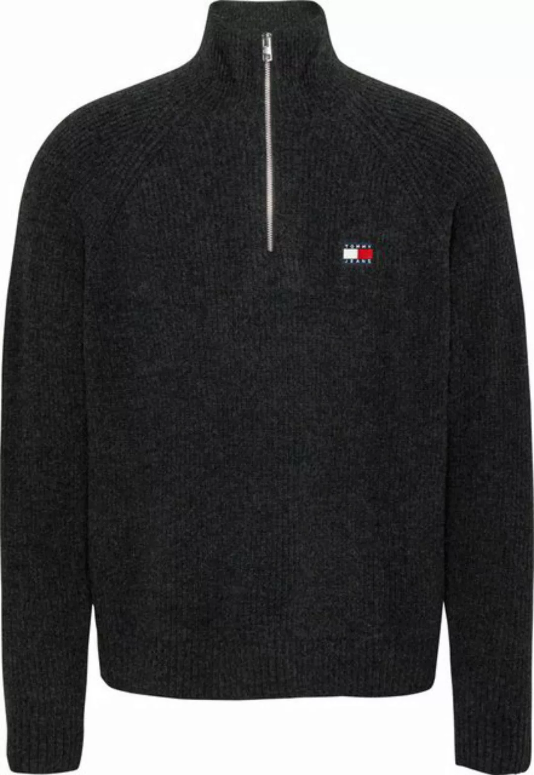 Tommy Jeans Strickpullover TJM REG 1/4 ZIP RAGLAN BADGE Reißverschluss bis günstig online kaufen