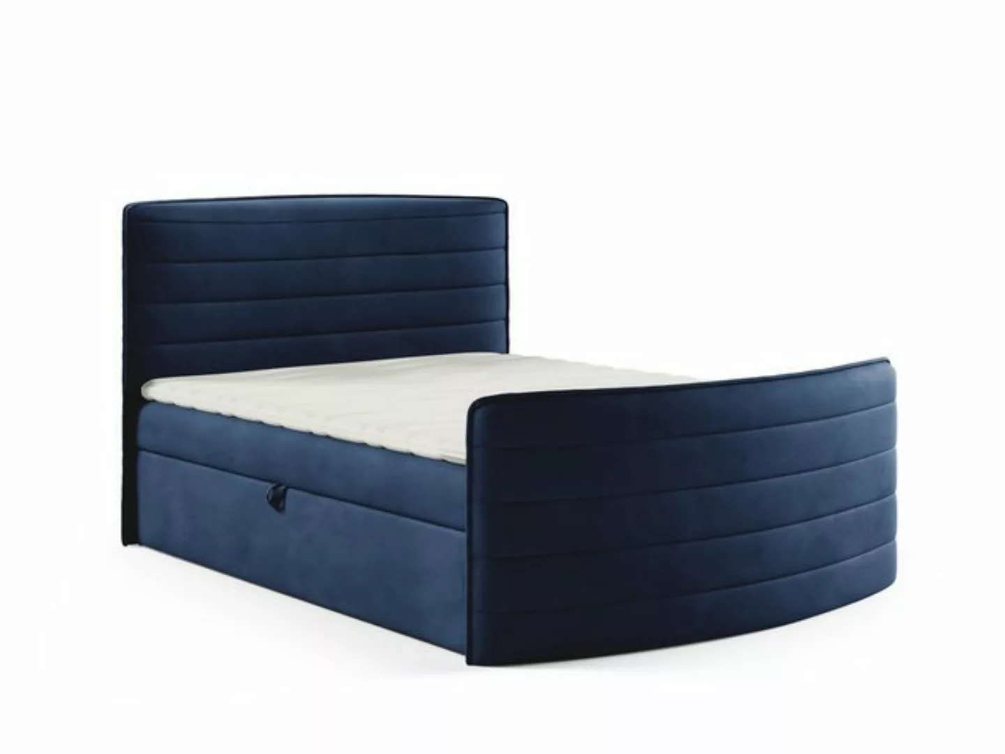 Fun Möbel Boxbett Schlafzimmerbett AMBRA in Stoff Elisa Velvet (inkl. Toppe günstig online kaufen