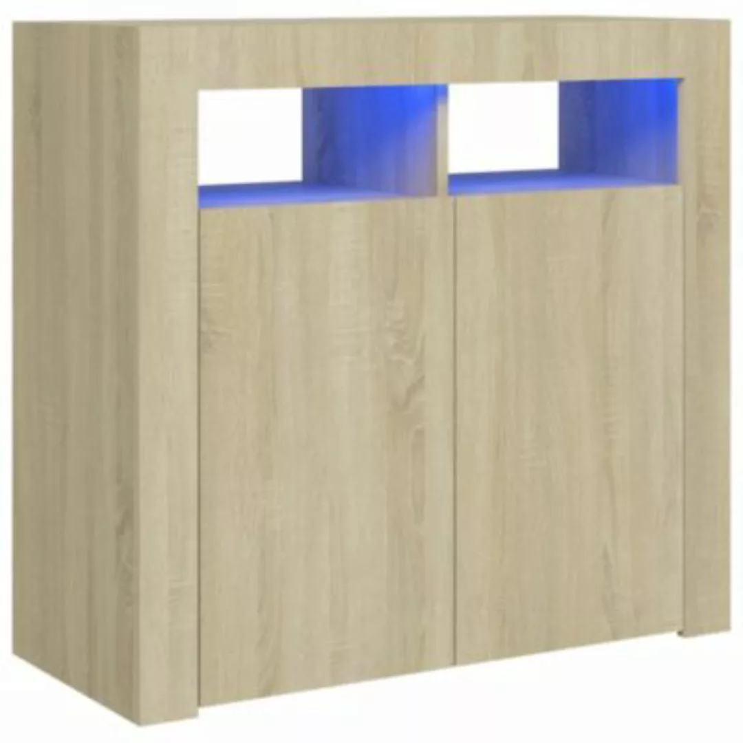 Sideboard Mit Led-leuchten Sonoma-eiche 80x35x75 Cm günstig online kaufen