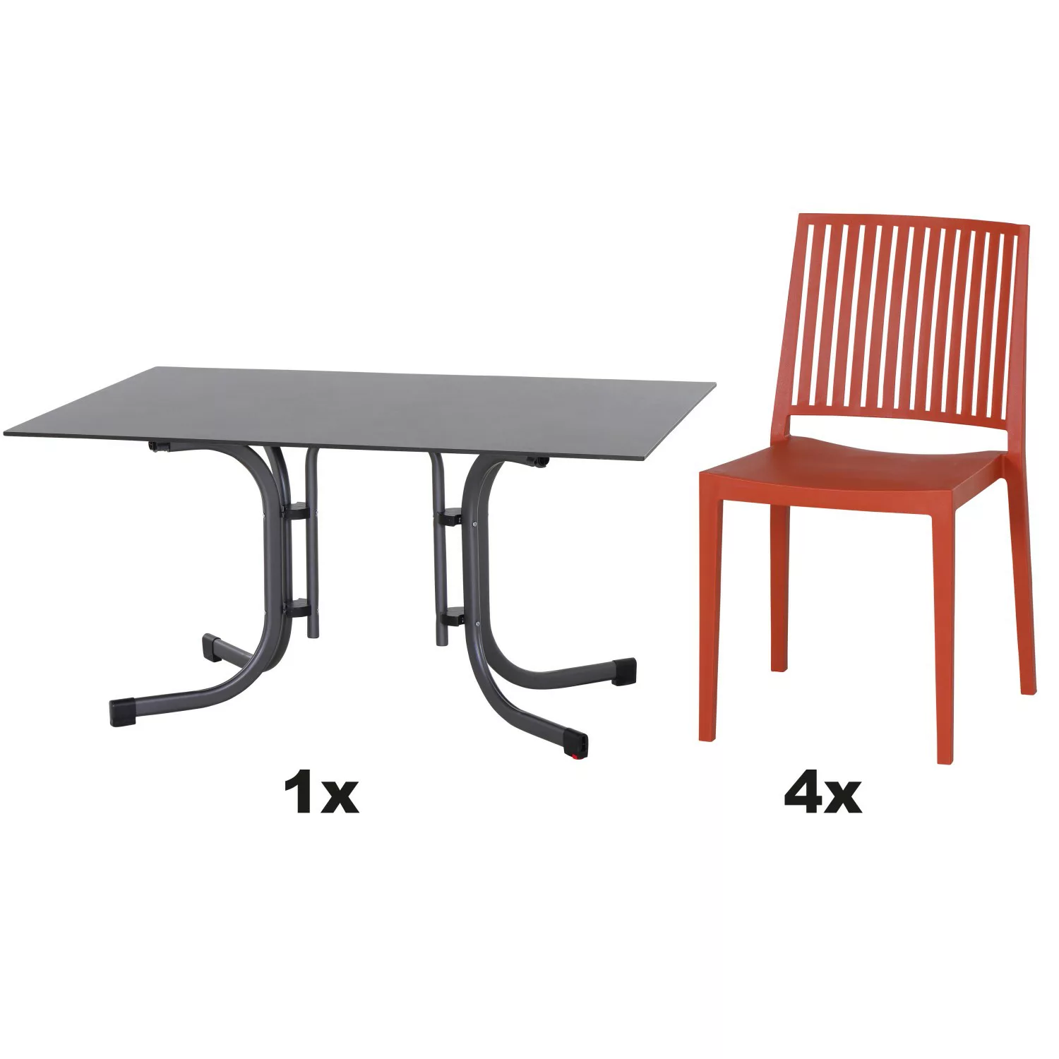 Siena Garden Gartenmöbel Set Lane 5-teilig 4 Stühle und 1 Tisch 140 cm Bric günstig online kaufen