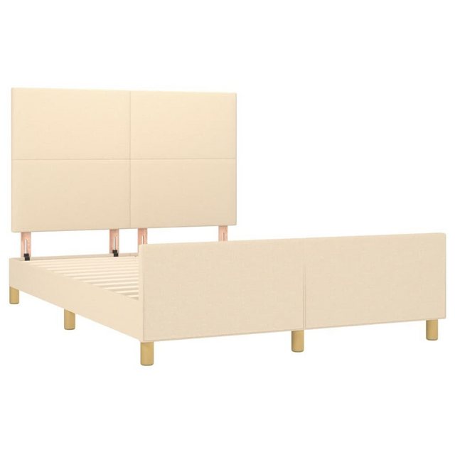 vidaXL Bettgestell Bettrahmen mit Kopfteil Creme 140x190 cm Stoff Bett Bett günstig online kaufen