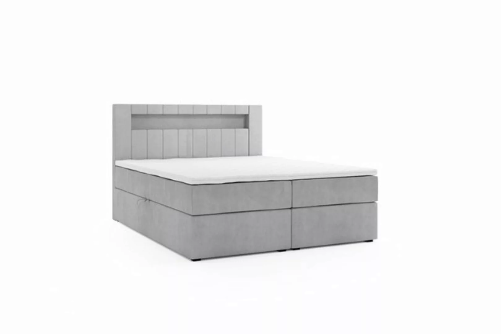 inter Boxspringbett Boxspringbett HANOI Bettkasten Visco Topper LED 180x200 günstig online kaufen