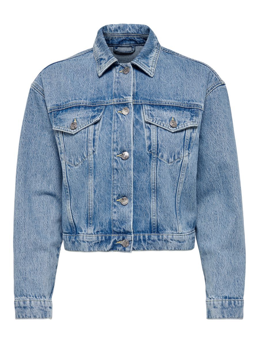 ONLY Neoaugusta Statement-print Jeansjacke Damen Blau günstig online kaufen