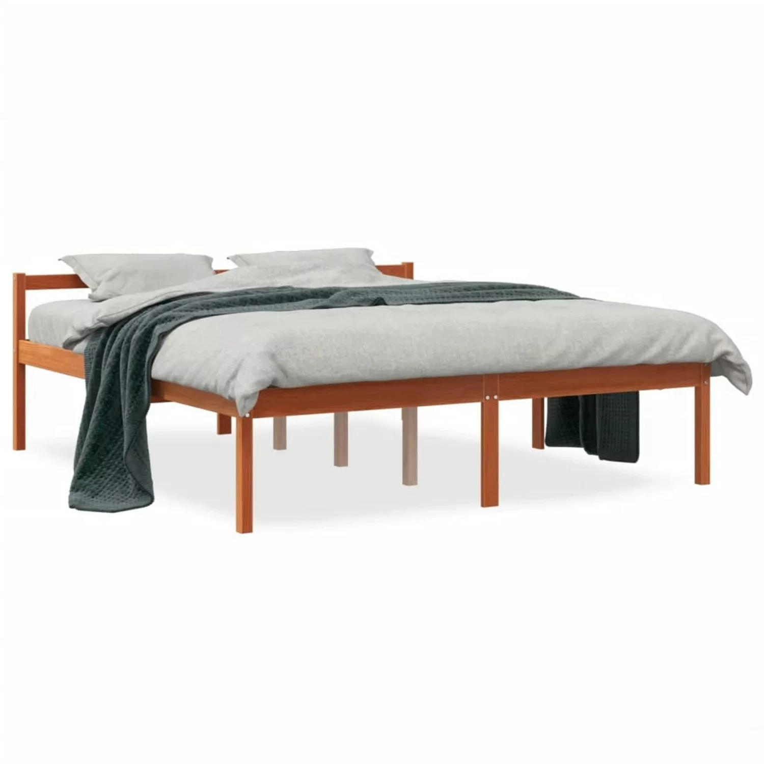 vidaXL Seniorenbett Wachsbraun 160x200 cm Massivholz Kiefer1945494 günstig online kaufen