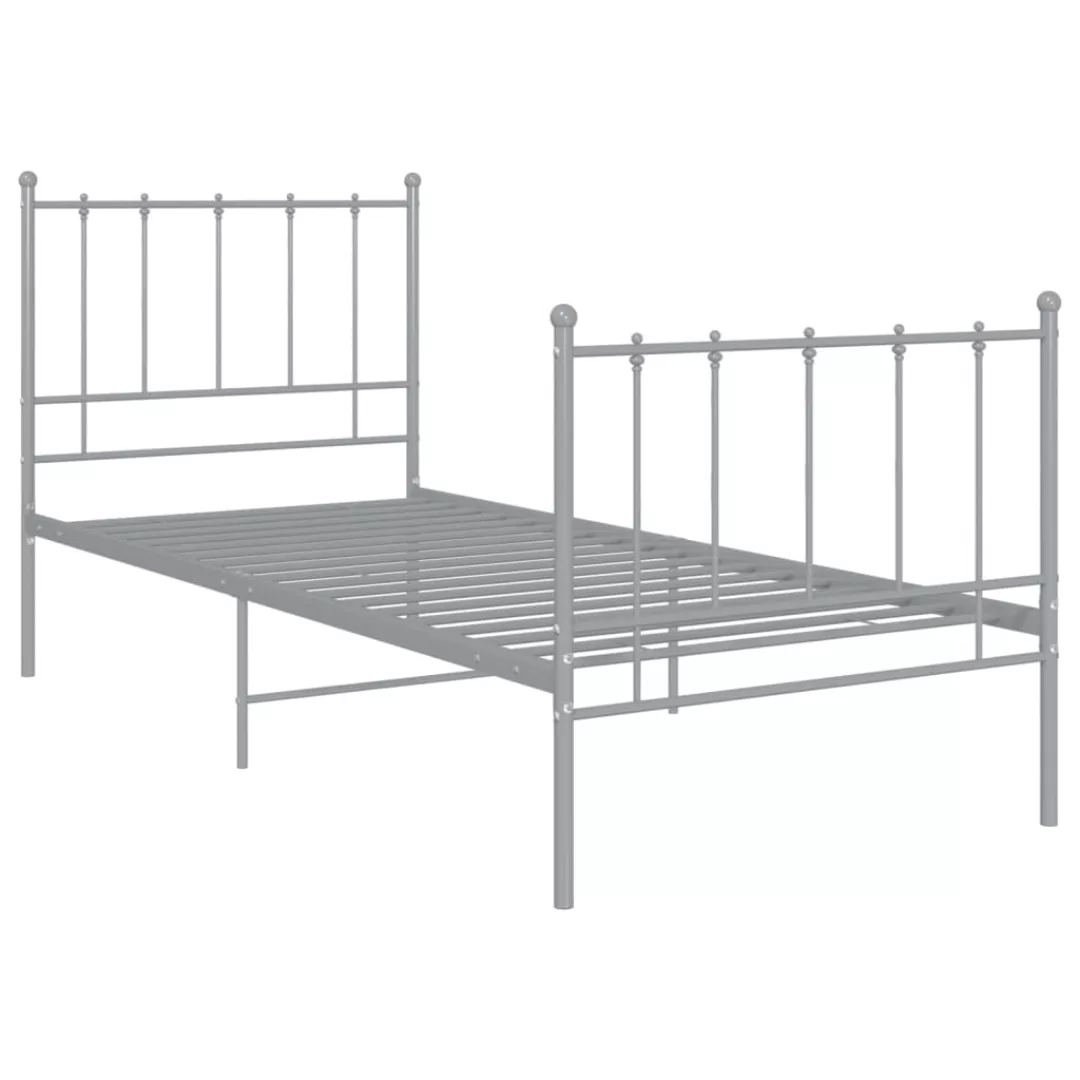 Bett Grau Metall 90x200 Cm günstig online kaufen