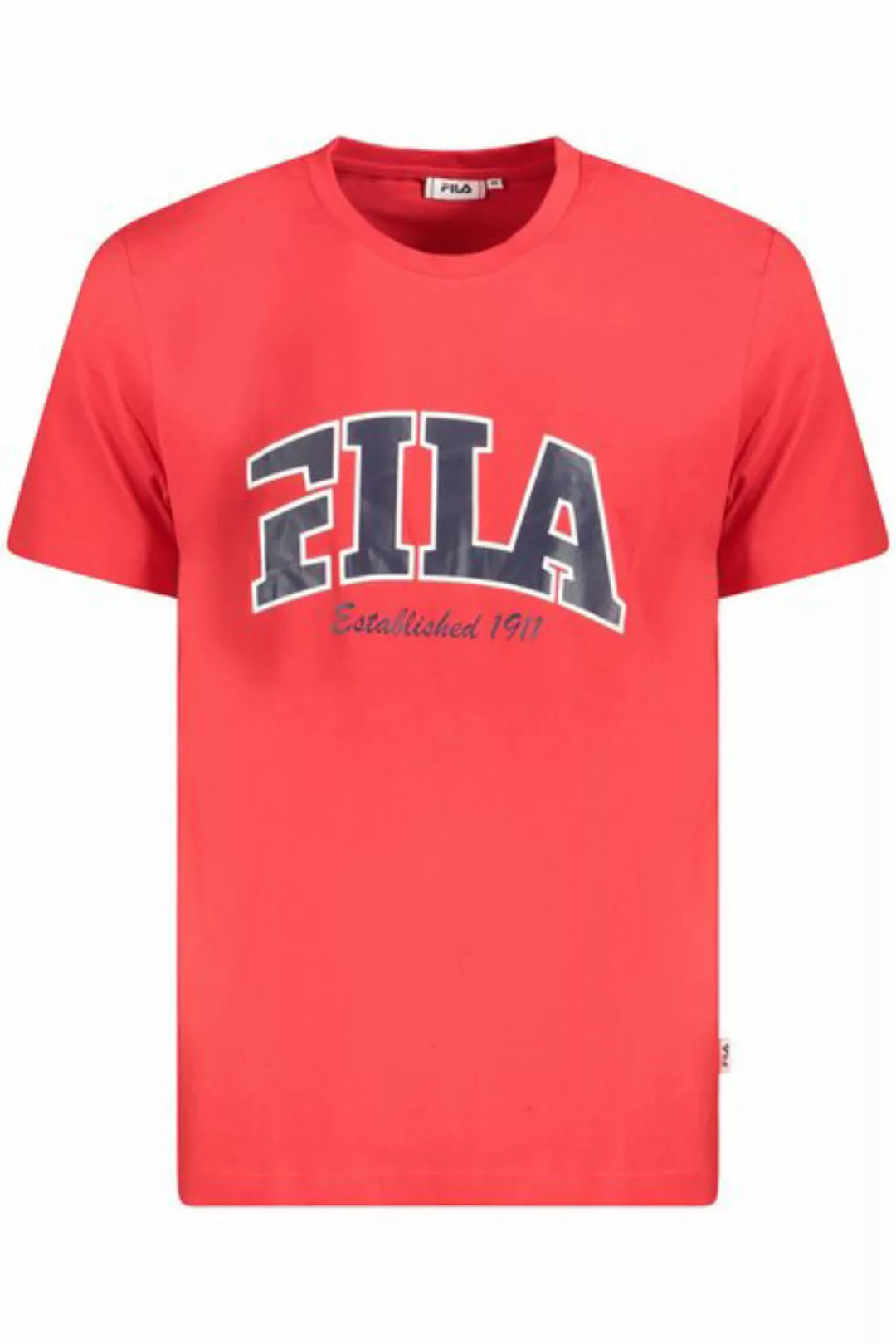 Fila T-Shirt Herren Kurzarm T-Shirt - Rot, Regular Fit mit günstig online kaufen