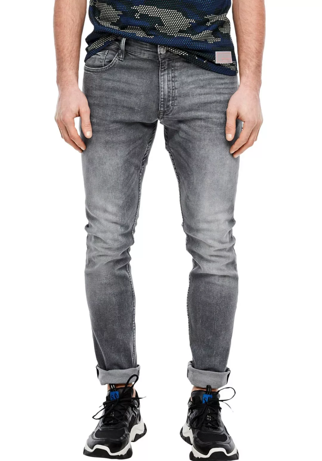 QS Stoffhose Jeans Rick / Slim Fit / Mid Rise / Slim Leg Waschung günstig online kaufen