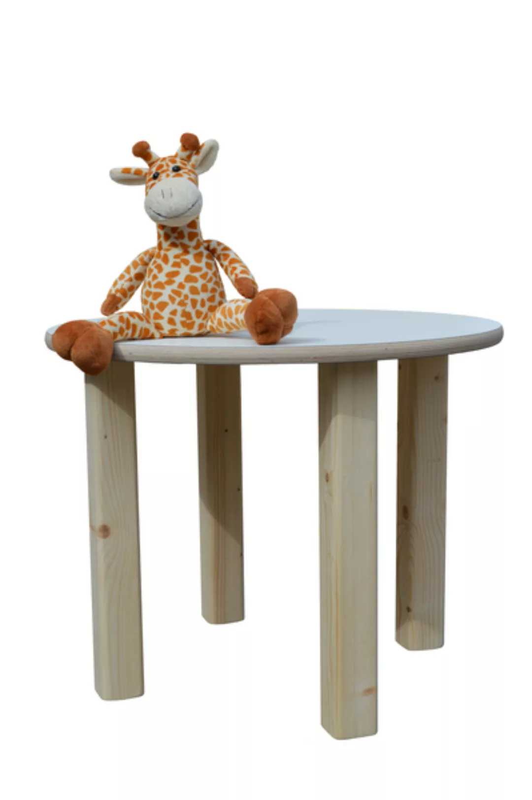 Kindertisch - Rund - Weiße Tischplatte Ø 58 Cm - Neu günstig online kaufen