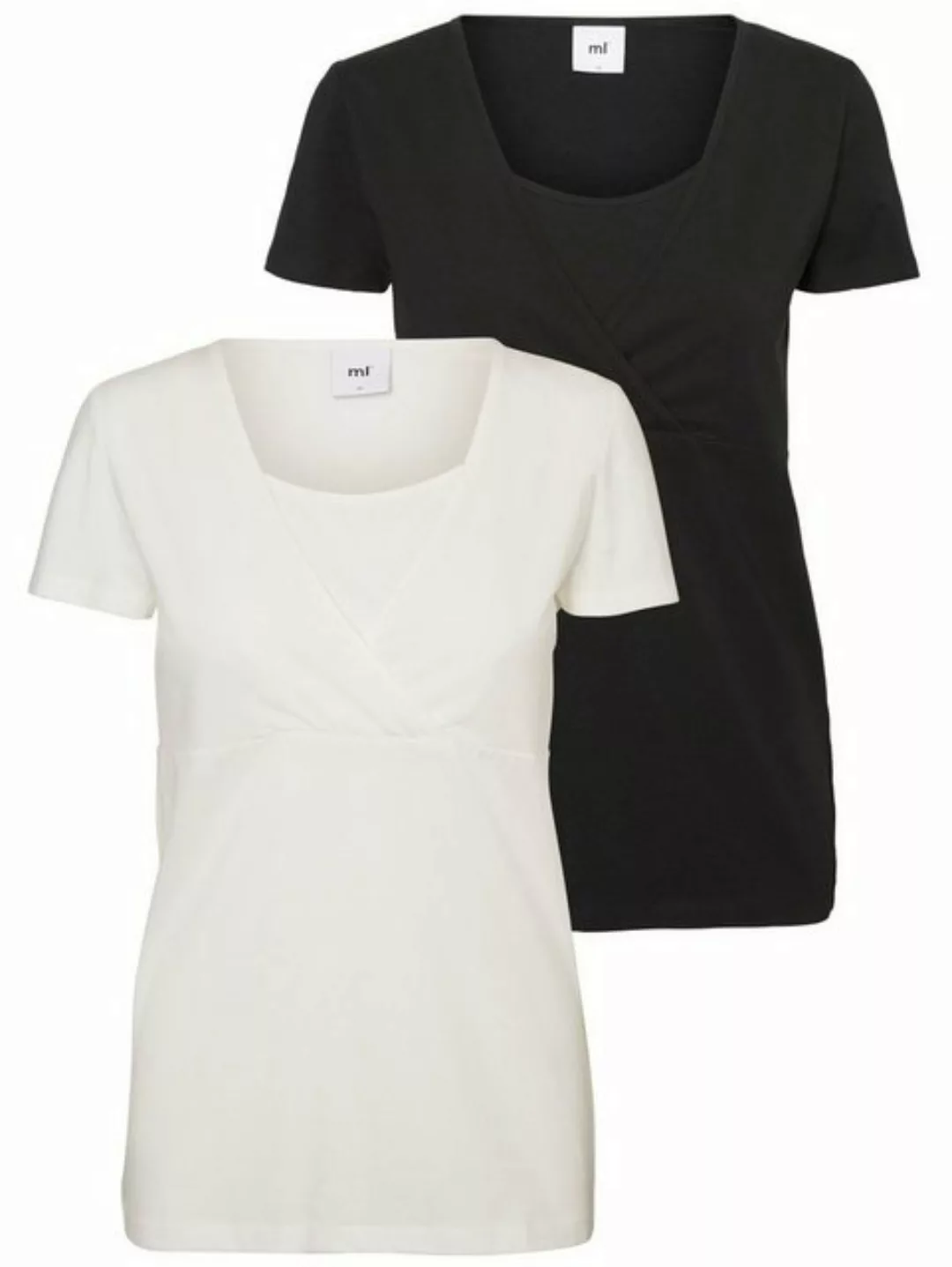 Mamalicious Lea 2 Pack Kurzarm-t-shirt Umstandsmode XL Black / Pack Snow Wh günstig online kaufen