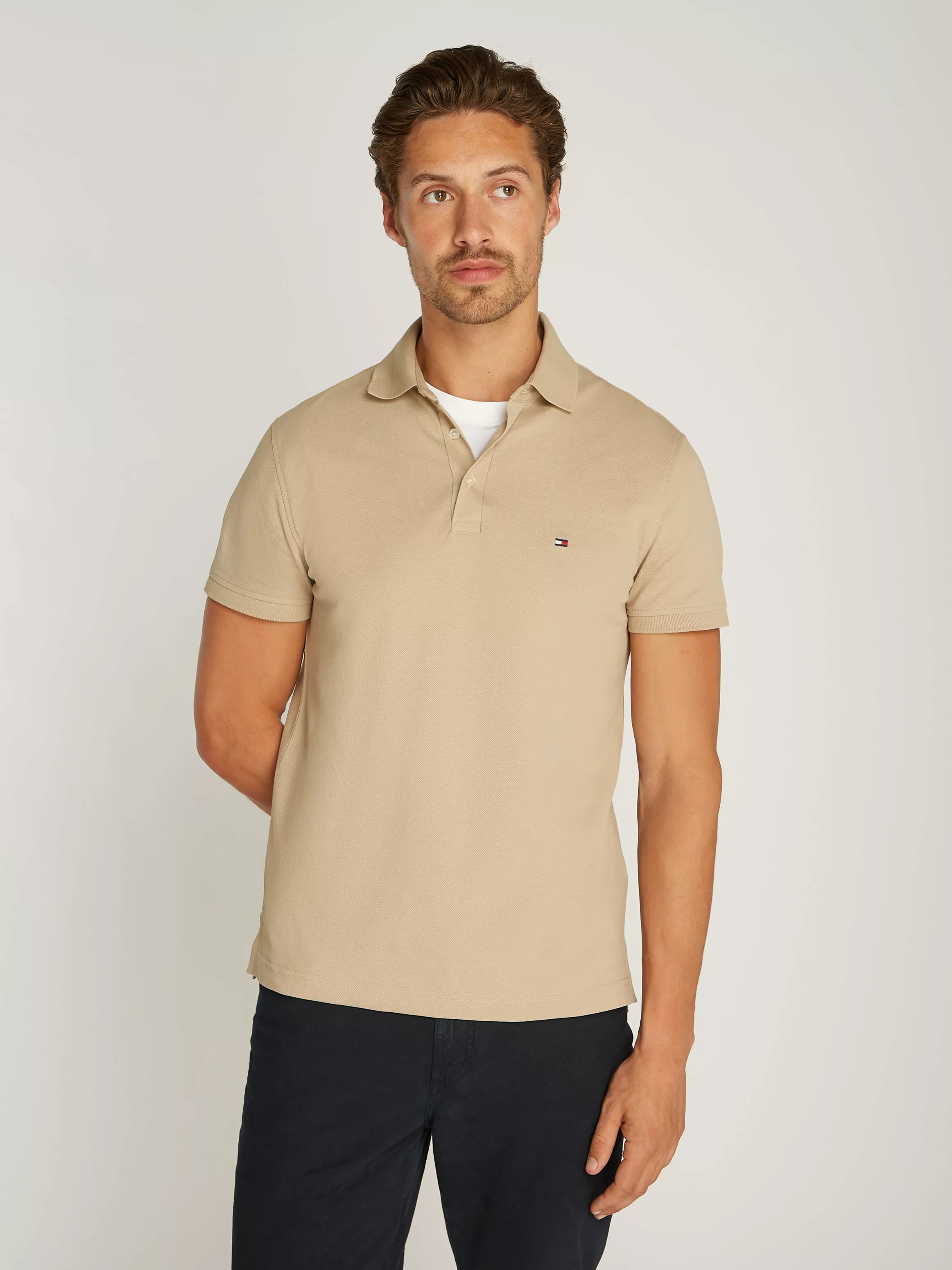 Tommy Hilfiger Poloshirt 1985 SLIM POLO hochwertige Baumwoll-Piqué-Qualität günstig online kaufen