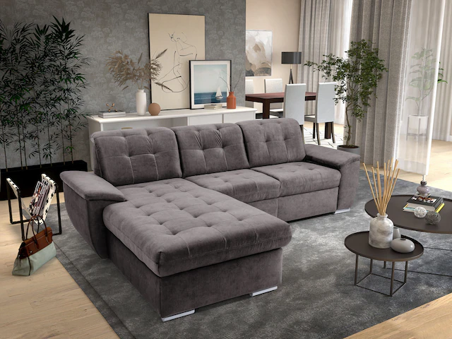 exxpo - sofa fashion Ecksofa »Derby Inkl. Kopfteilverstellung, wahlw. Bett günstig online kaufen