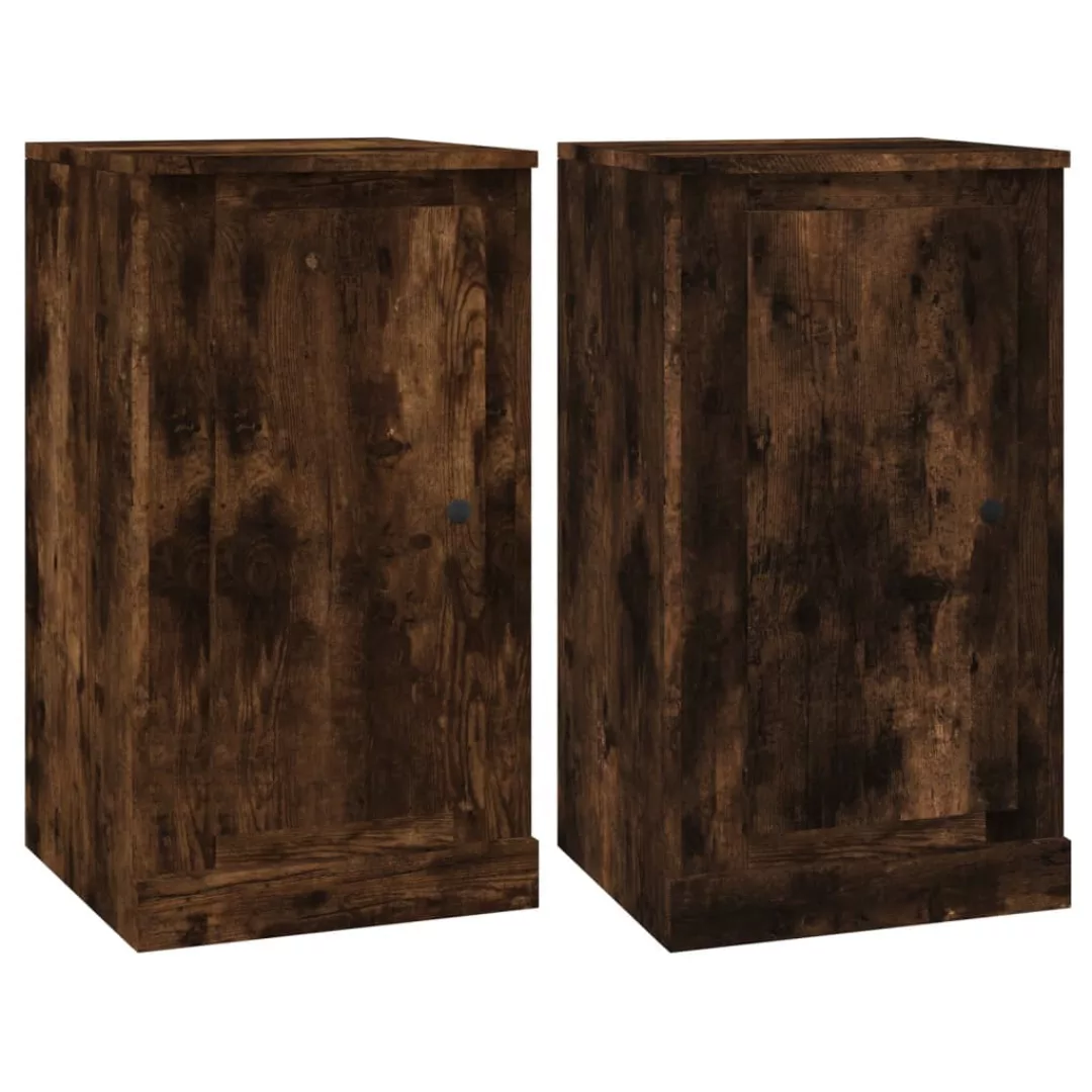 Vidaxl Sideboards 2 Stk. Räuchereiche 37,5x35,5x67,5 Cm Holzwerkstoff günstig online kaufen