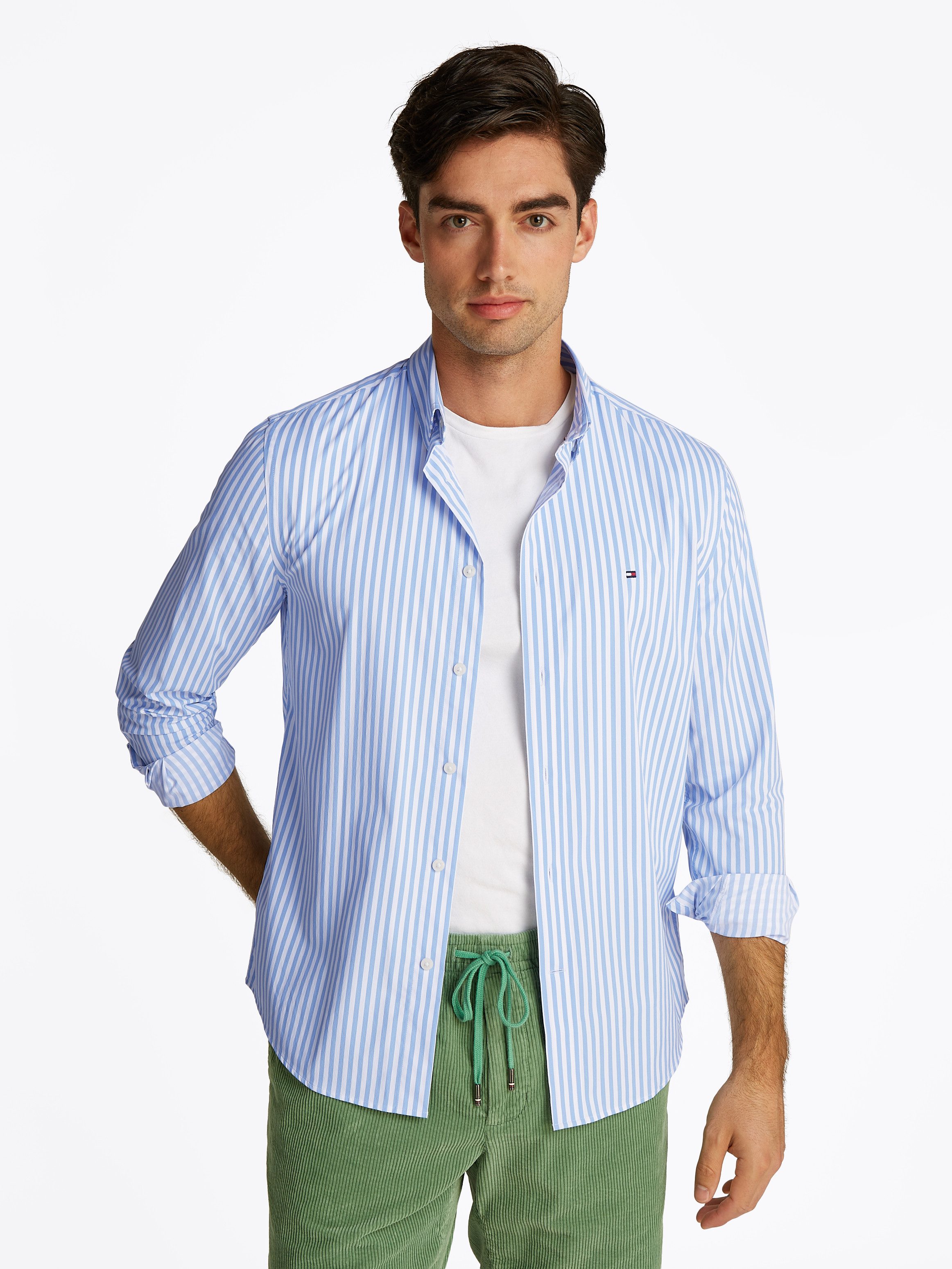Tommy Hilfiger Langarmhemd PERFORMANCE STRIPE RF günstig online kaufen