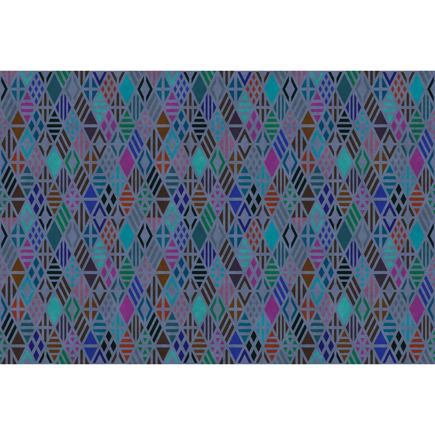 Fototapete Grafik Geometrisch Bunt Blau 4,00 m x 2,70 m FSC® günstig online kaufen
