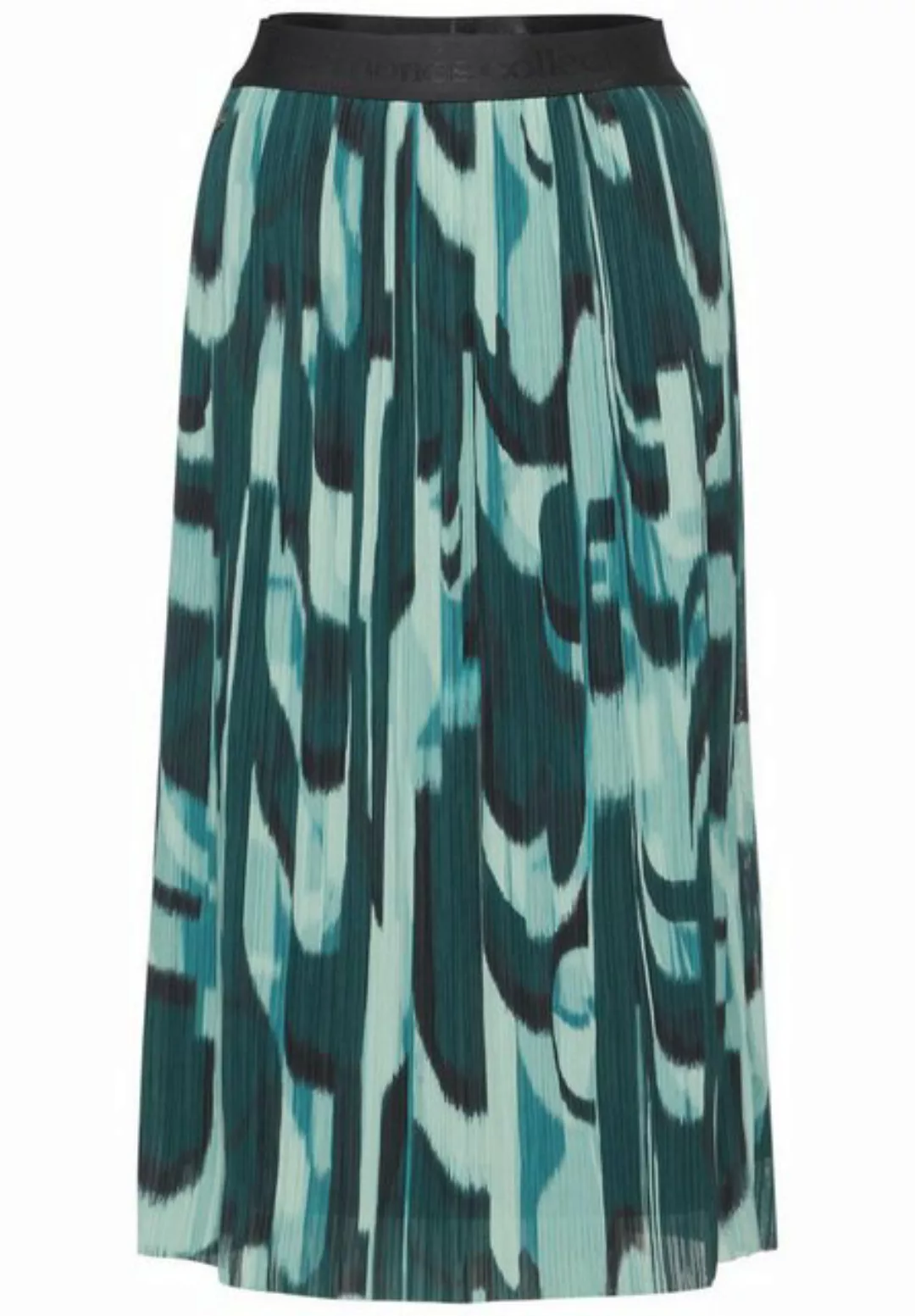 STREET ONE Sommerrock Midi skirt Mesh PlissÃ©e_AOP, hunter green günstig online kaufen