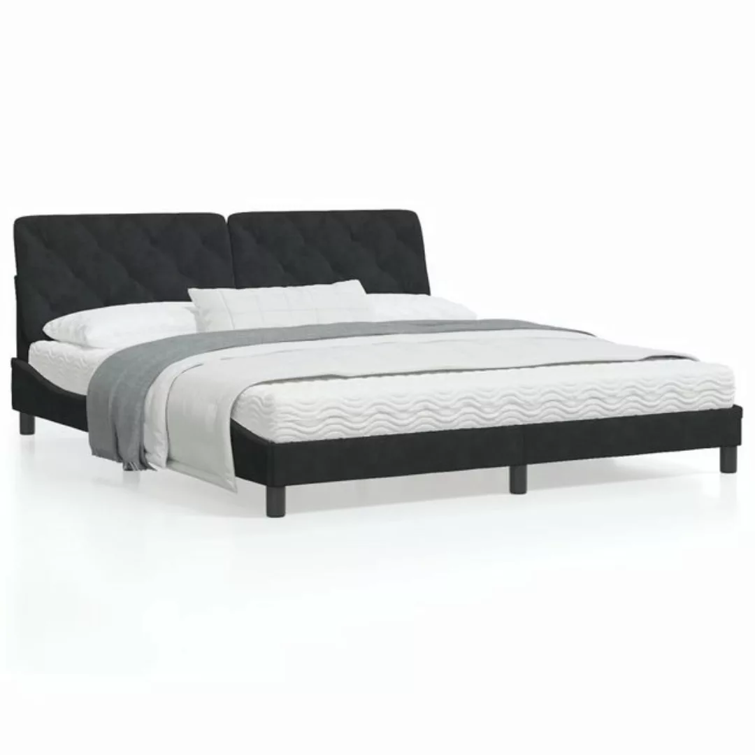 vidaXL Bett Bettgestell ohne Matratze Schwarz 180x200 cm Samt günstig online kaufen