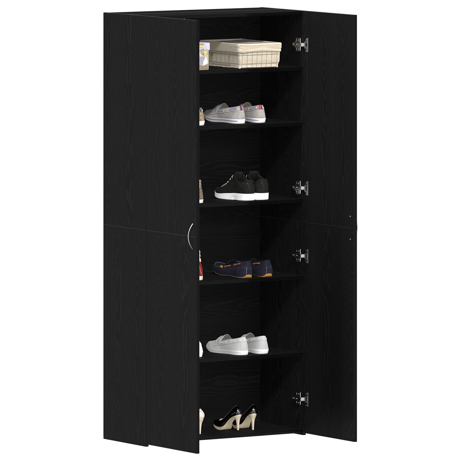 vidaXL Schuhregal Schuhschrank Schwarz Eiche 80x35,5x180 günstig online kaufen