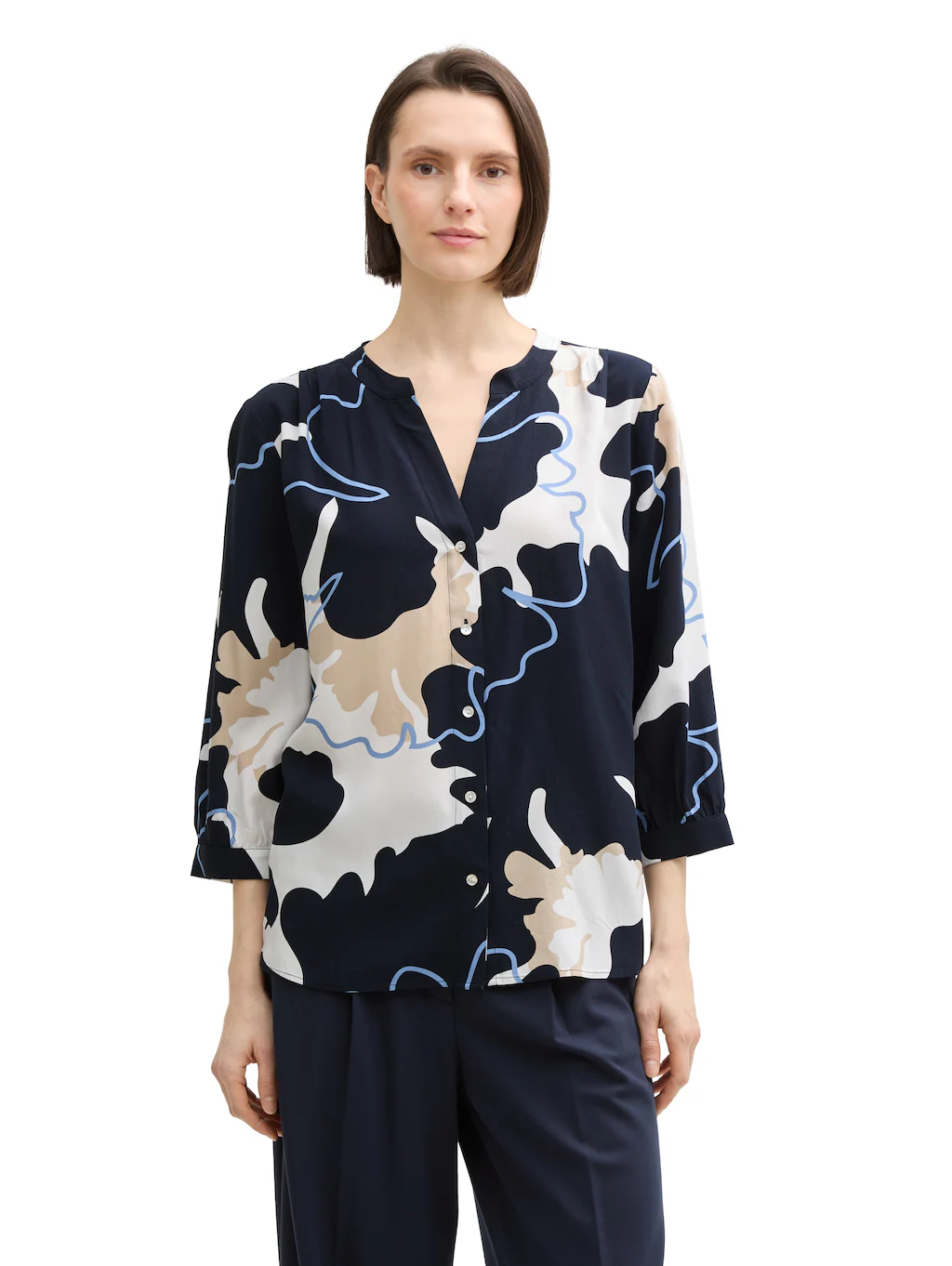 TOM TAILOR Klassische Bluse, mit All-Over Print günstig online kaufen