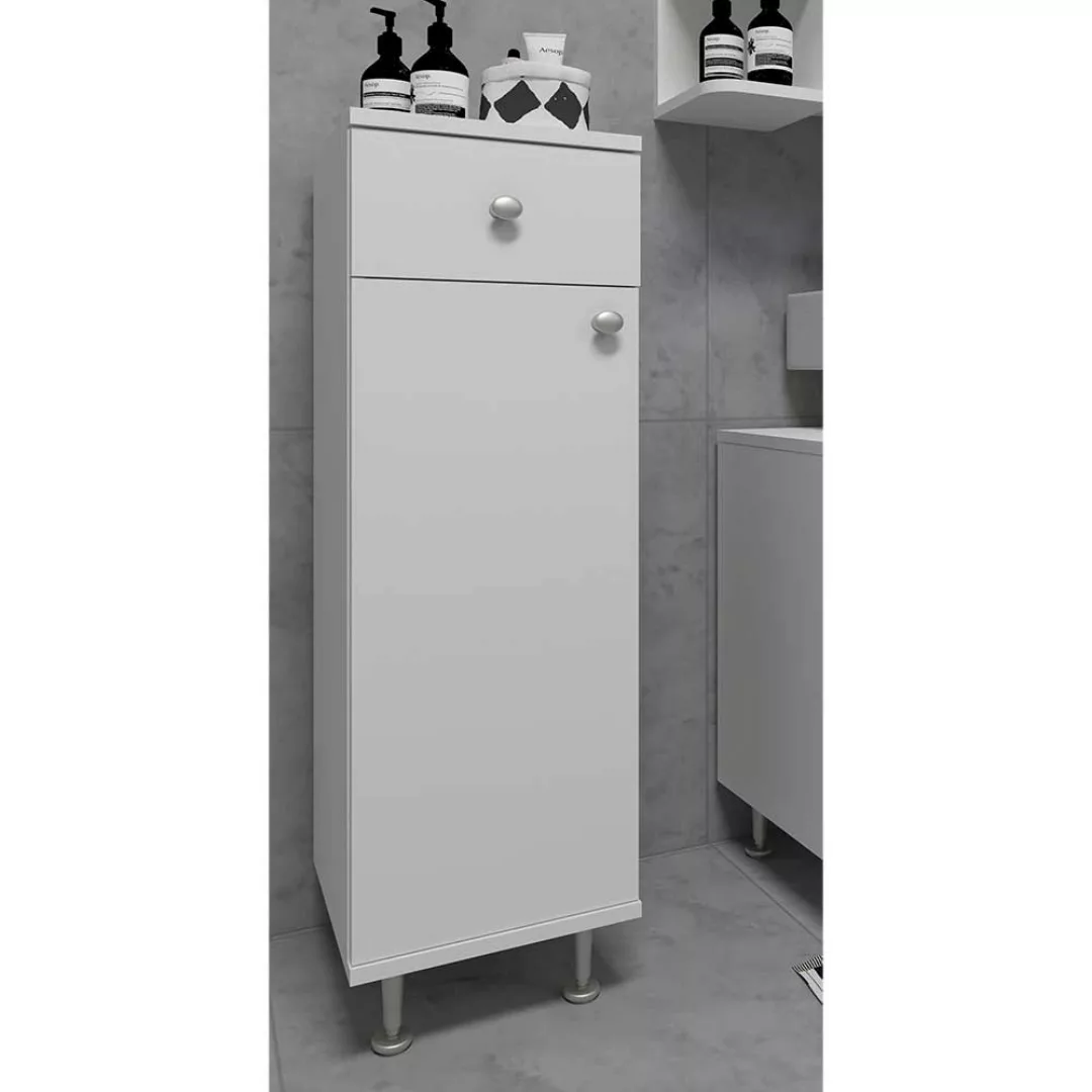 Badezimmerschränkchen weiß in modernem Design einer Schublade günstig online kaufen