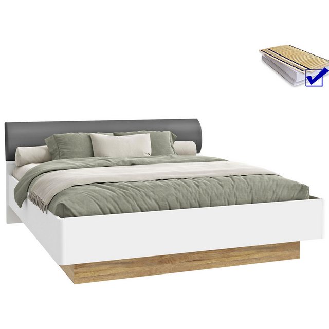 expendio Bett Melia 3 (Spar-Set, 5-tlg), Mauvella Oak / Weiß 180x200 cm günstig online kaufen