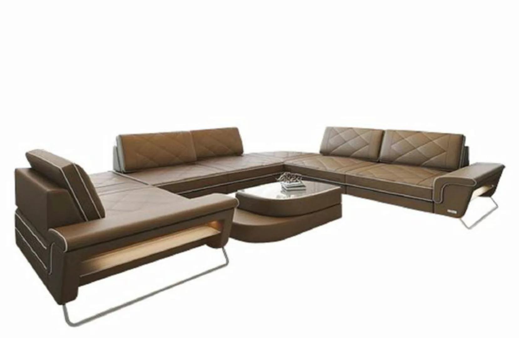 Sofa Dreams Sofa Design Ledersofa Rotello U Form Luxus Leder Sofa, Couch wa günstig online kaufen