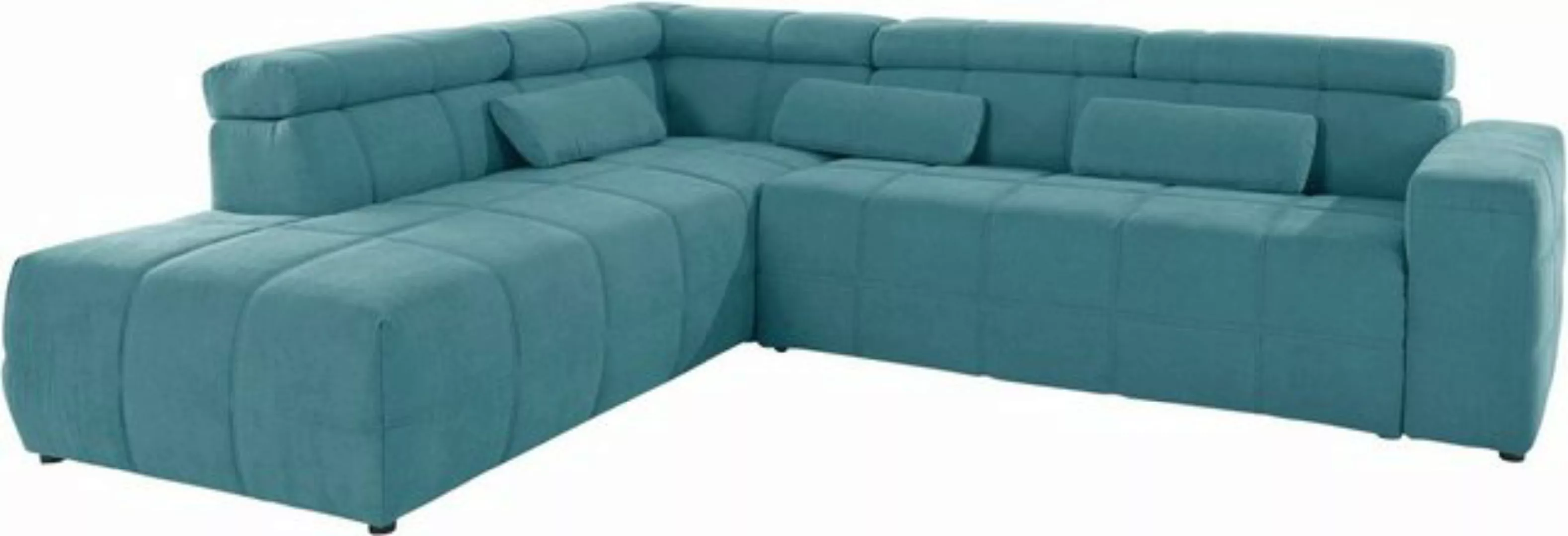 DOMO collection Ecksofa Brandon L-Form, auch in Leder, inklusive Kopfteilve günstig online kaufen