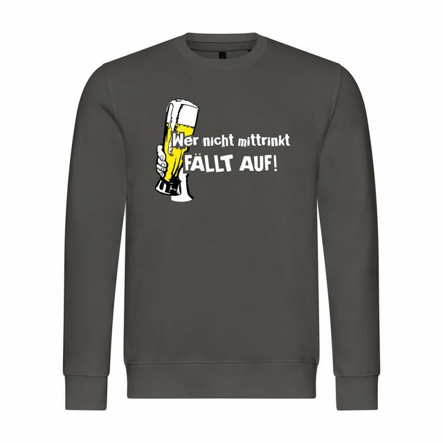 deinshirt Rundhalspullover Herren Sweatshirt Wer nicht mittrinkt fällt auf günstig online kaufen