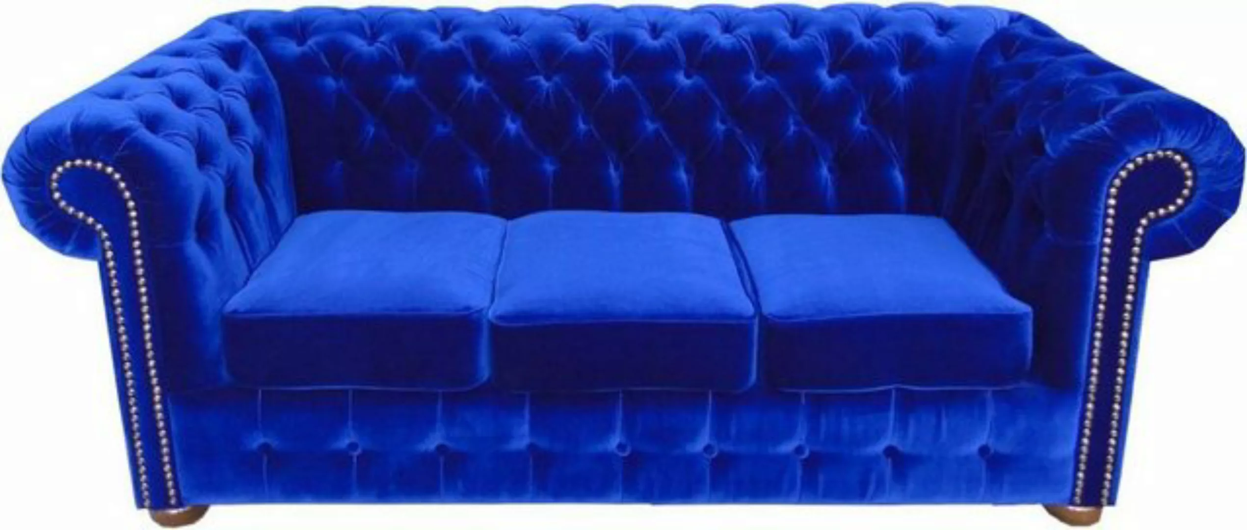 Casa Padrino Chesterfield-Sofa Chesterfield 3er Sofa in Royalblau 200 x 90 günstig online kaufen