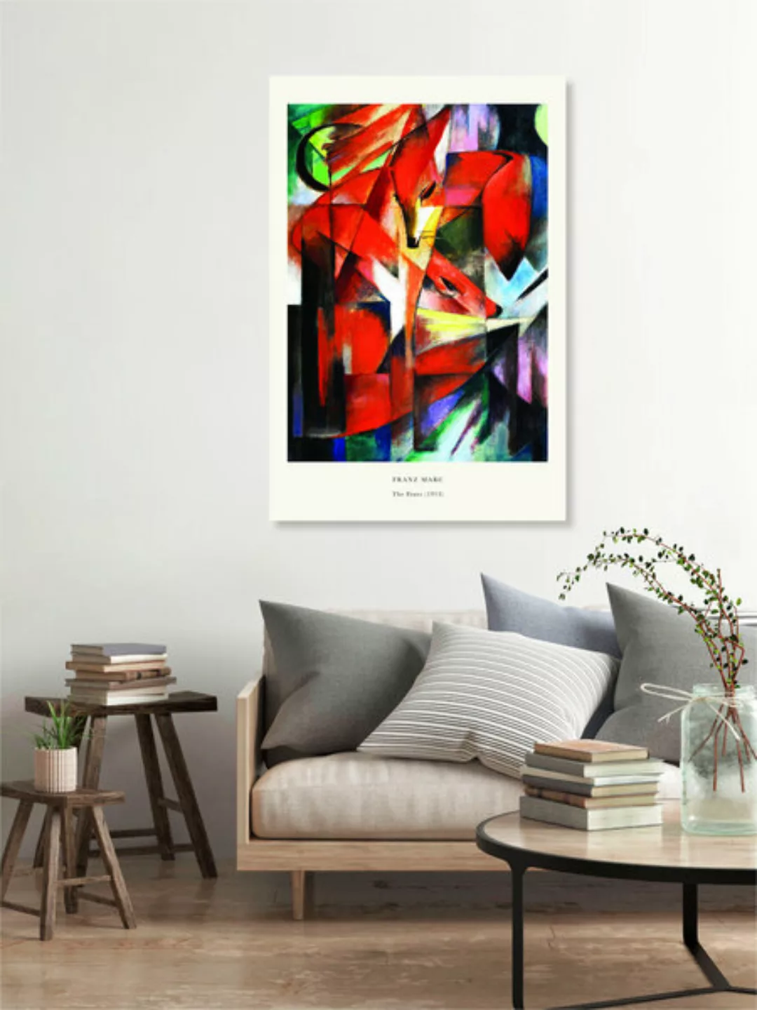 Poster / Leinwandbild - Franz Marc - Füchse günstig online kaufen