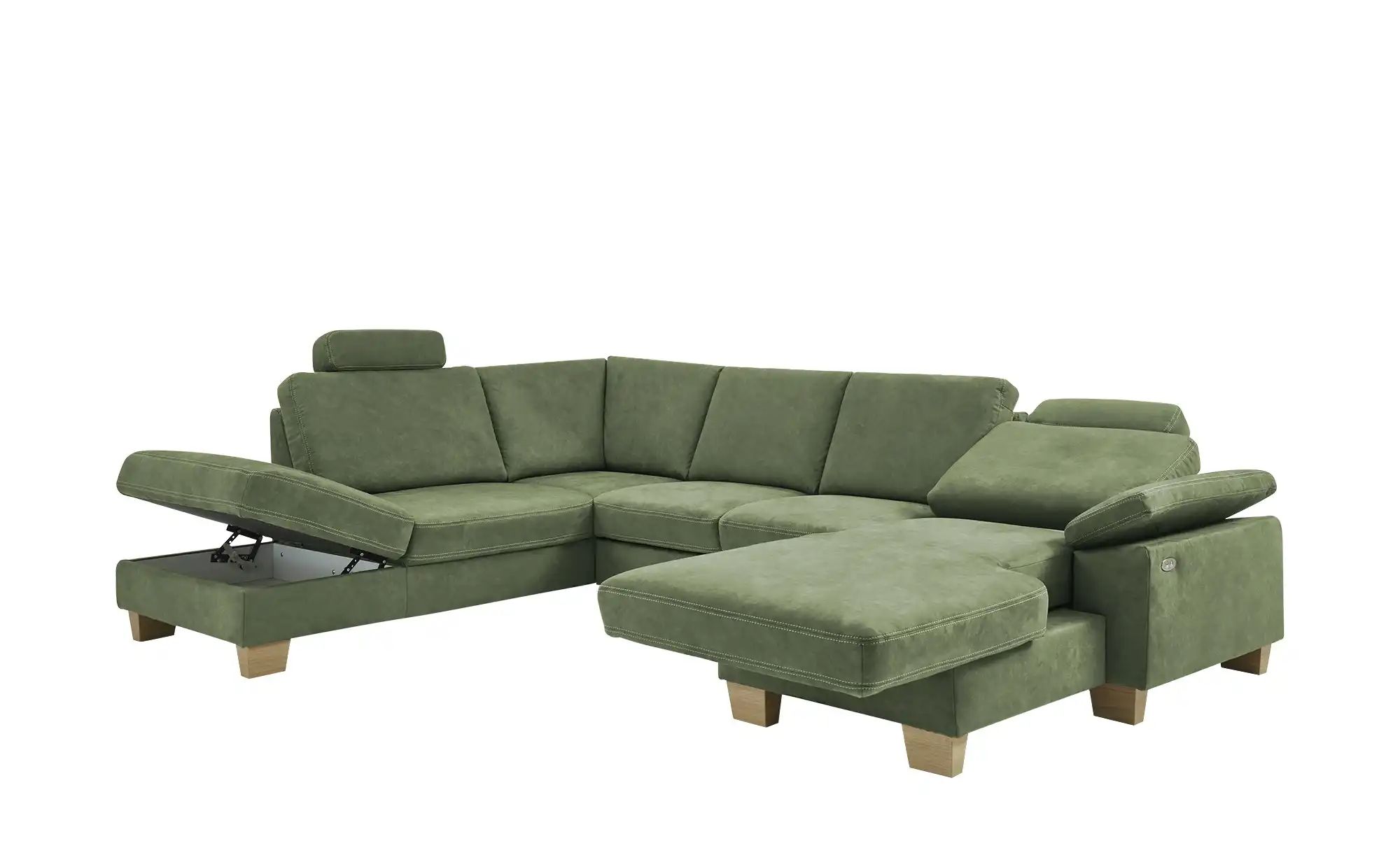 meinSofa Wohnlandschaft  Samu ¦ grün ¦ Maße (cm): B: 316 H: 90 T: 235 Polst günstig online kaufen