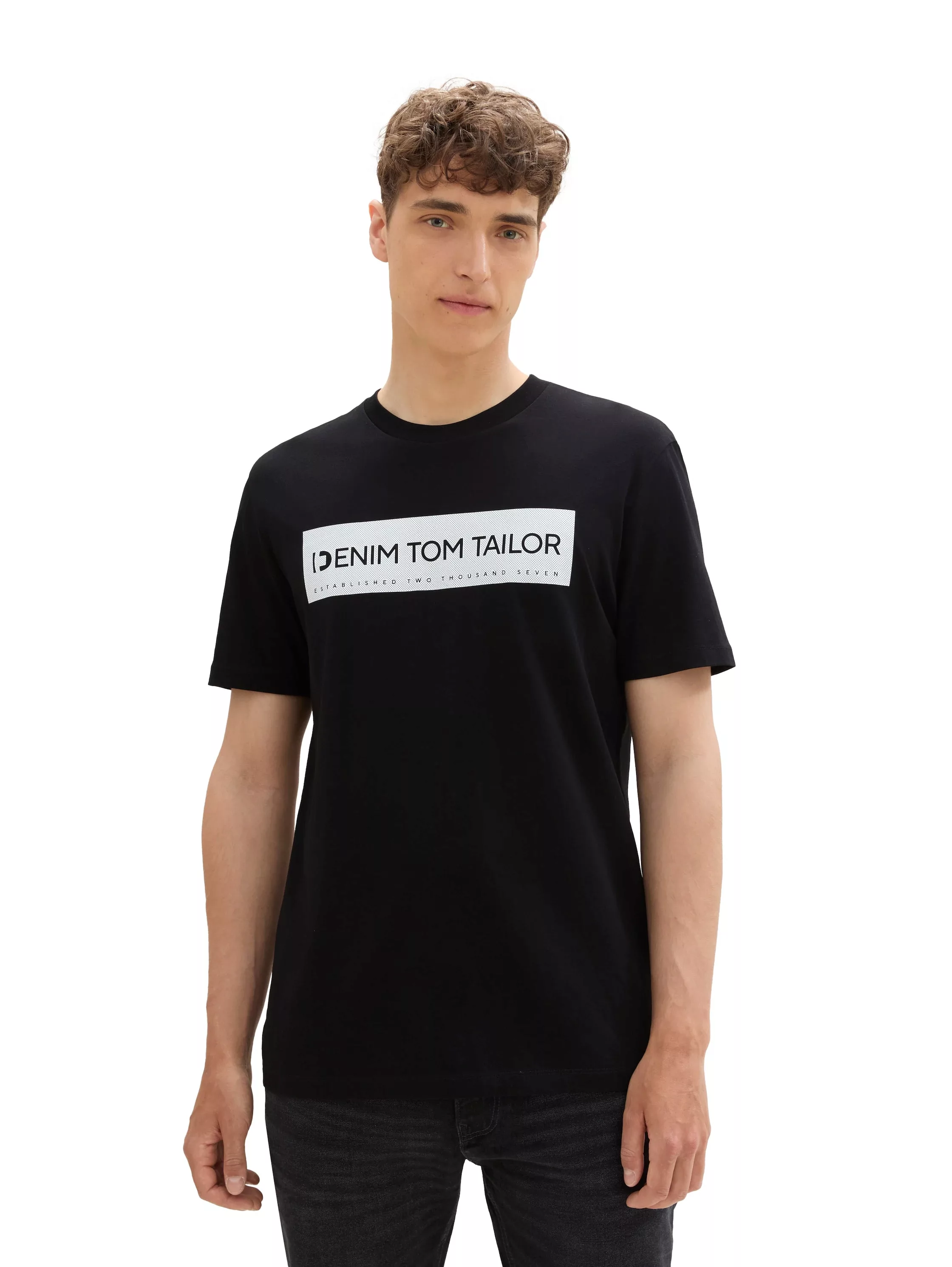 TOM TAILOR Denim T-Shirt mit Logo Print günstig online kaufen