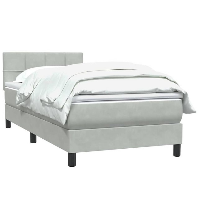 vidaXL Bett Boxspringbett mit Matratze Hellgrau 100x210 cm Samt günstig online kaufen