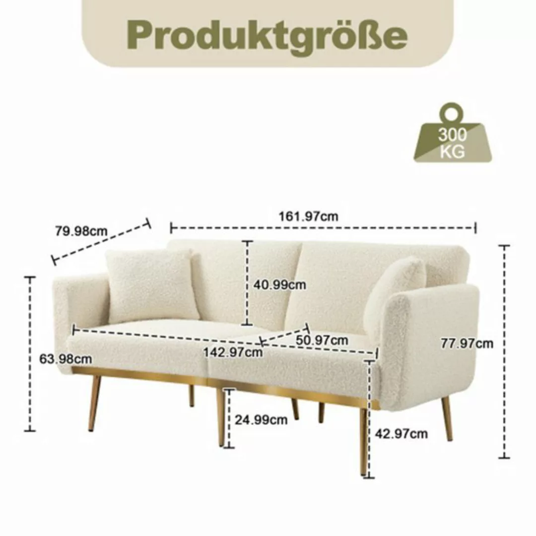 XDeer Sofa Sofa,umwandelbar in ein 3-fach verstellbares Schlafsofa, robuste günstig online kaufen