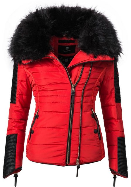 Navahoo Steppjacke Yuki2 stylische Winterjacke mit edlem Kunstfell-Kragen günstig online kaufen