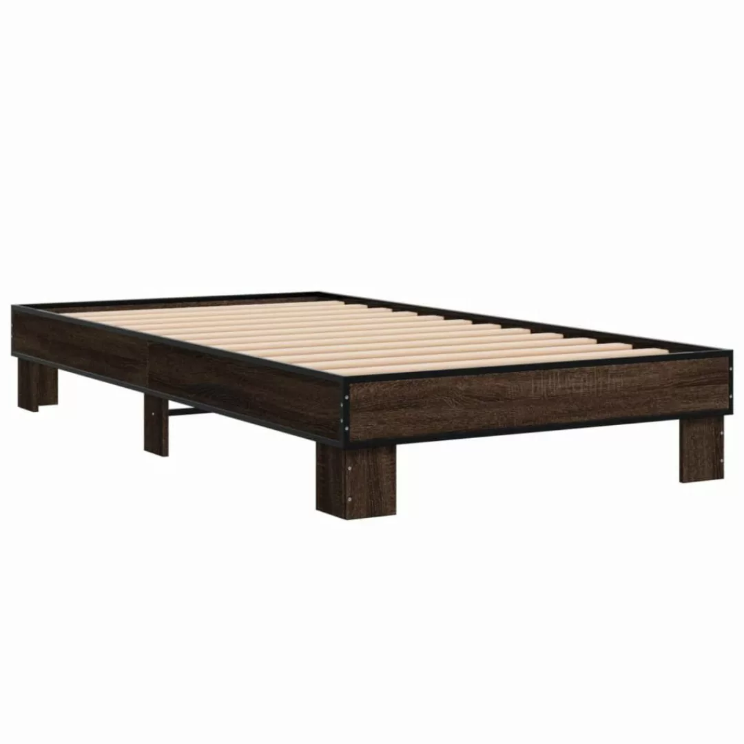vidaXL Bett Bettgestell Braun Eichen-Optik 75x190 günstig online kaufen