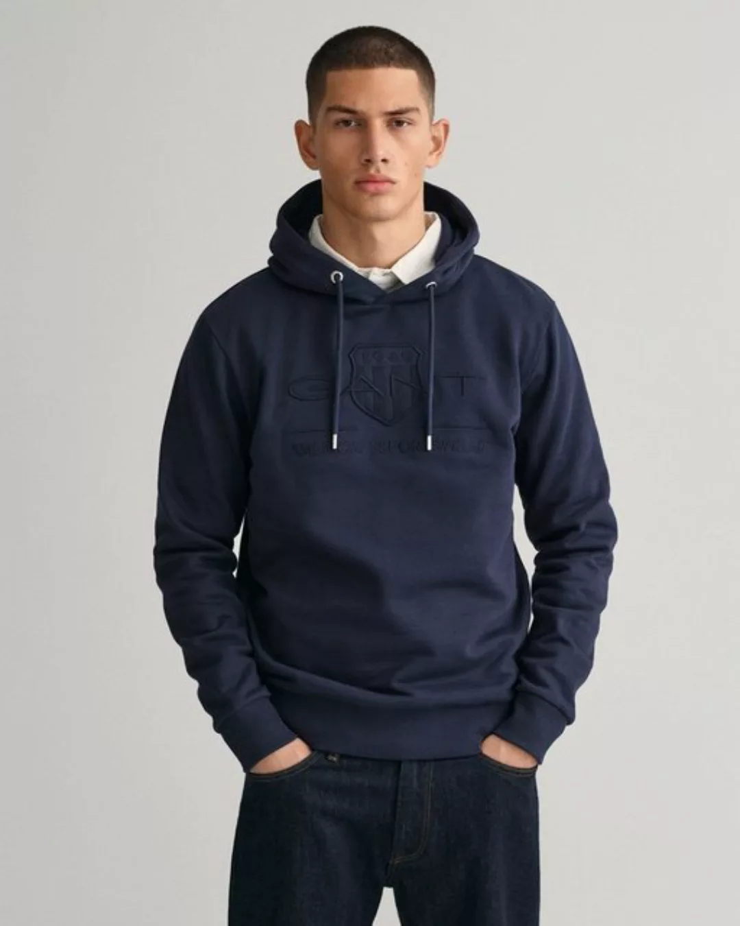 Gant Kapuzensweatshirt TONAL ARCHIVE SHIELD mit Bündchen an Ärmel und Saum günstig online kaufen