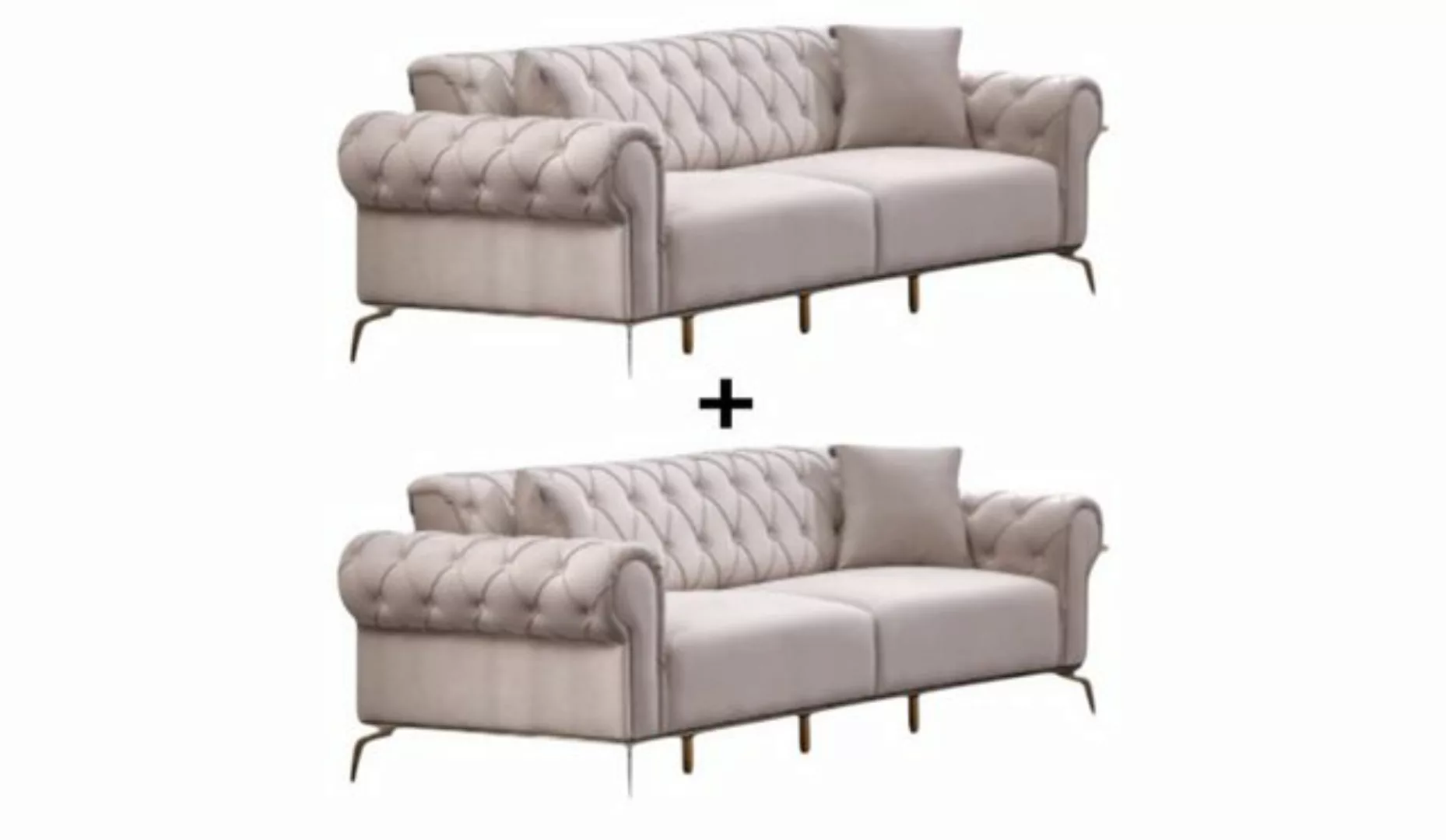 BENEDO MÖBEL Polstergarnitur Marino Sofa Handarbeit Massivholz Hochwertiger günstig online kaufen