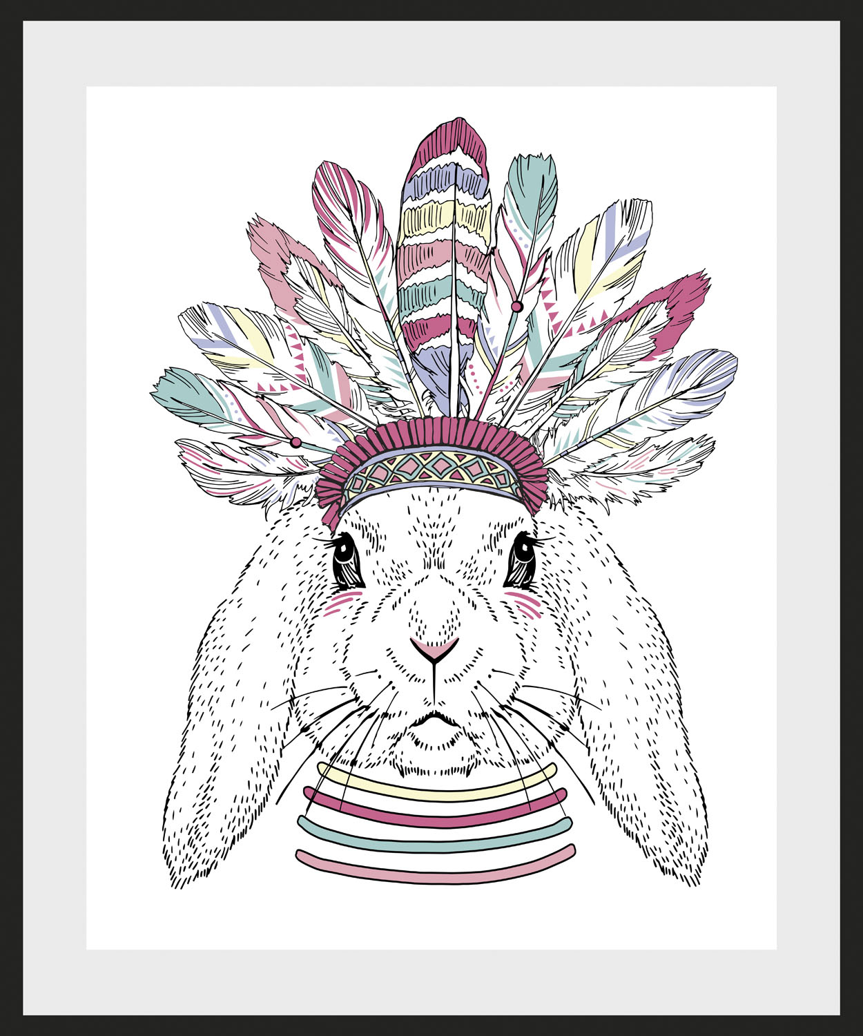 queence Bild "Indiana Bunny", Hase-Hasen-Kunst-Haustiere-Federn, (1 St.), H günstig online kaufen