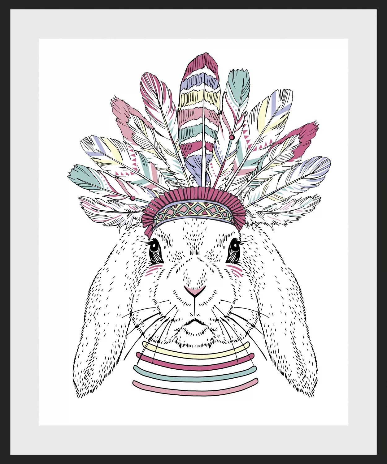 queence Bild »Indiana Bunny«, Hase-Hasen-Kunst-Haustiere-Federn, (1 St.), H günstig online kaufen
