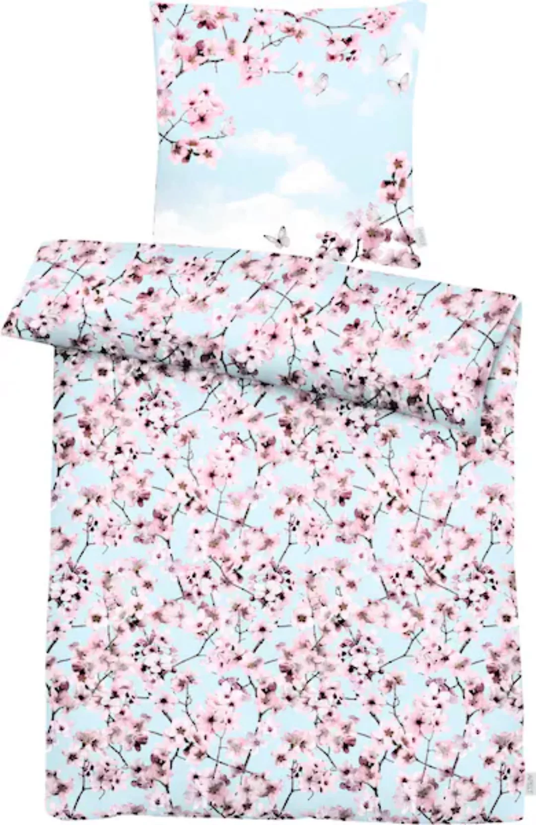 APELT Bettwäsche »Blossom«, (2 tlg.), kunstvoll gemalte Kirschblütenzweige, günstig online kaufen