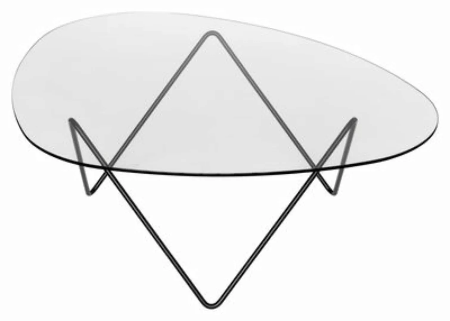 Gubi - Pedrera Table Tisch - transparent/Gestell schwarz/106x86x38cm günstig online kaufen